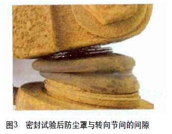 圖3 密封試驗(yàn)后防塵罩與轉(zhuǎn)向節(jié)間的間隙